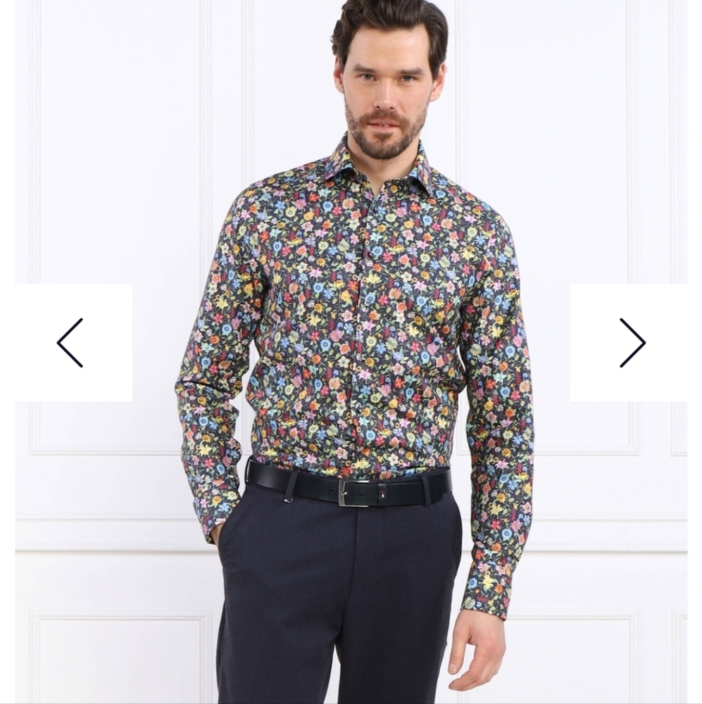 STENSTRÖMS Floral Fitted Men's Dress Shirt. 17.5/44